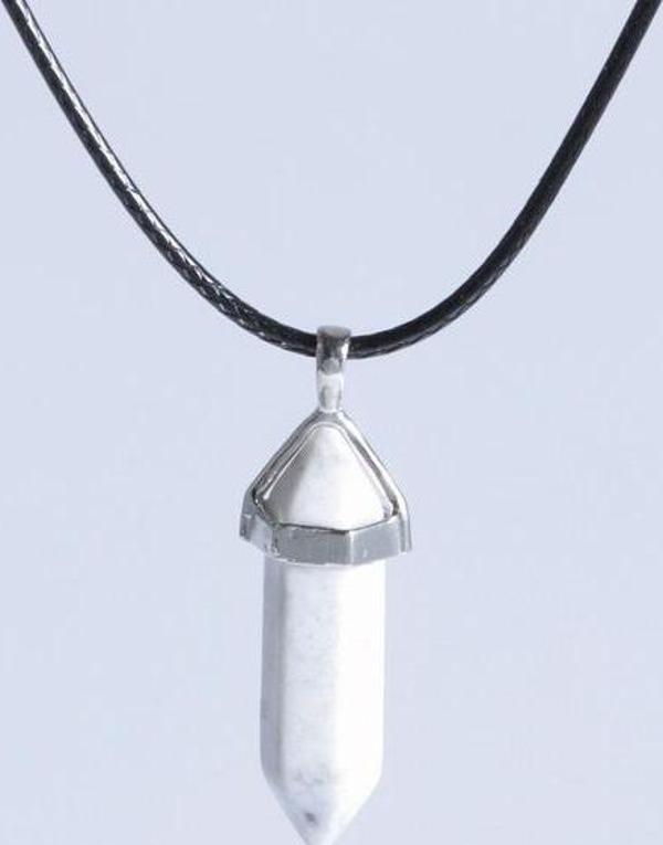 Doğal Havlit Lazuli Doğal Taş Erkek& Kadın Kolye (DERİ ZİNCİR HEDİYELİ) - Image 1