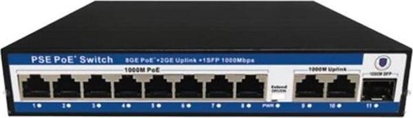 Nova Nvc-Pseg0821G 8 Port Poe+ 10-100 Mbps 2 Port 10-100-1000 Mbps Uplink 1 Port Sfp Switch 120W - Image 1