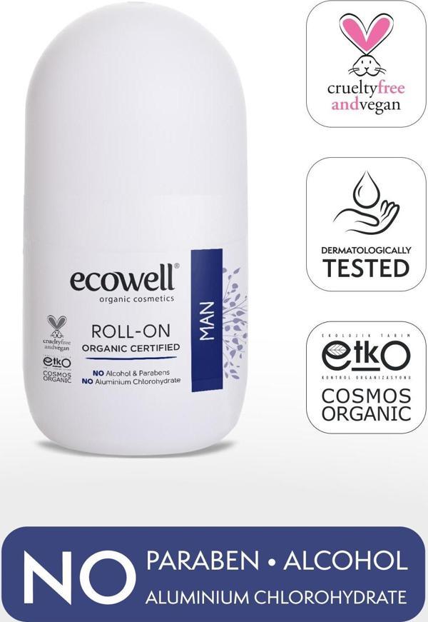 Erkek Roll-on Deodorant, Organik & Vegan Sertifikalı, Dermatolojik Olarak Test Edilmiştir, 75ml - Image 1