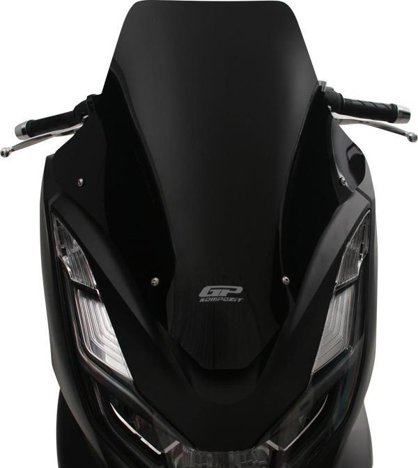 GP Kompozit Honda PCX 125 / 150 2021-2023 Uyumlu Spor Ön Cam Siyah - Image 1