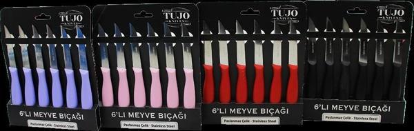 6 Parça  Meyve Bıçak Renkli Plastik Saplı - Image 1