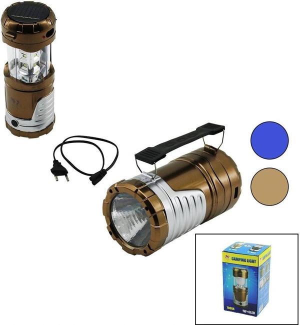 2ın1 1w+12led Solar - Fiş Şarjlı Löküs Model Kamp Lamba Fener-powerbankplastik Tutma Kulp - Image 1