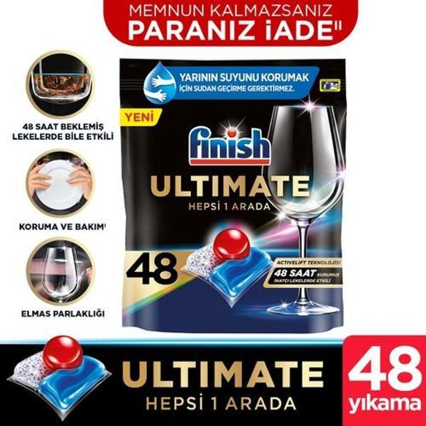 Finish Ultimate 48 Kapsül Bulaşık Makinesi Deterjanı Tableti (1 x 48 Kapsül) - Image 1