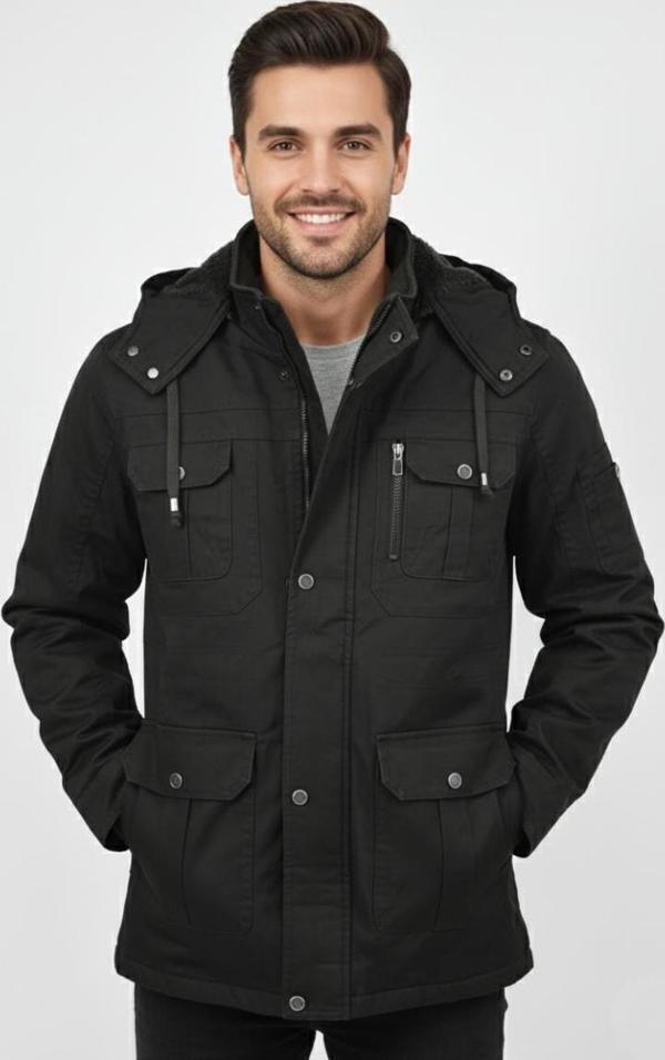 Erkek Spor Kanvas Kapüşonlu Parka 85121 BGL-ST04884 - Image 1