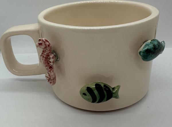 SERAMİK MIKNATIS 3LÜ CHARMLI FİNCAN BALIK VE DENİZ ATI  - Image 1