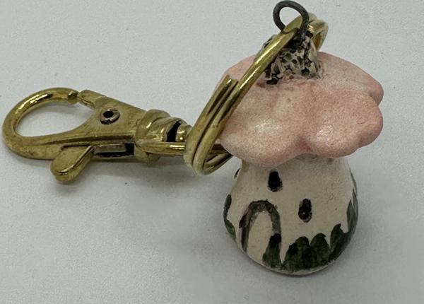 SERAMİK ÇİÇEK EV ANAHTARLIK PEMBE - Image 1