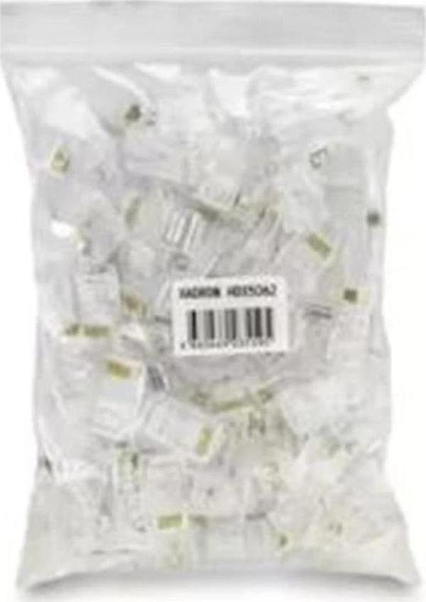 Hadron Hdx5063 Cat6 Konnektör Ez Rj45 Delikli 100Lü Paket Şeffaf - Image 1