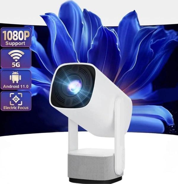 Glr K2 Pan-Tilt Lambalı Projektör 4K Destekli, Bluetooth 5.2 Android 11.0 Otomatik Odaklamalı Akıllı - Image 1