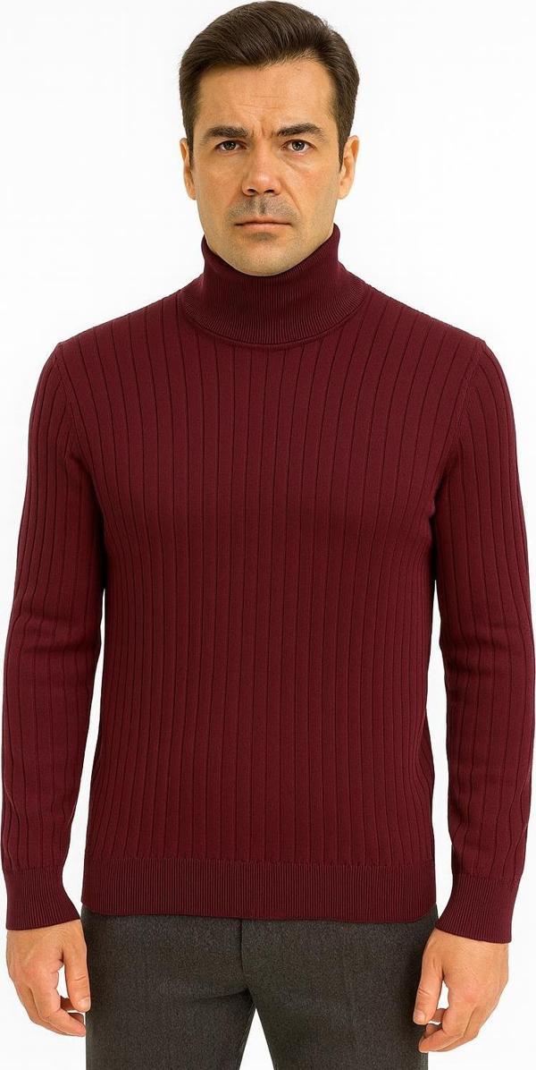 Huffa Desenli Erkek Slim Fit Boğazlı Erkek Triko-7431 - Image 1