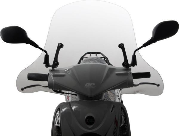 GP Kompozit SYM Orbit II 50 2022-2023 Uyumlu Elcikli Ön Cam Füme - Image 1