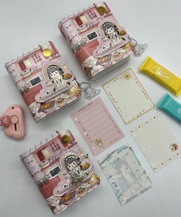 Lovely Kitchen Sevimli Kız Mini Planlayıcı Spiralli Defter/80 Yaprak/Mıknatıslı Ajanda - Image 1