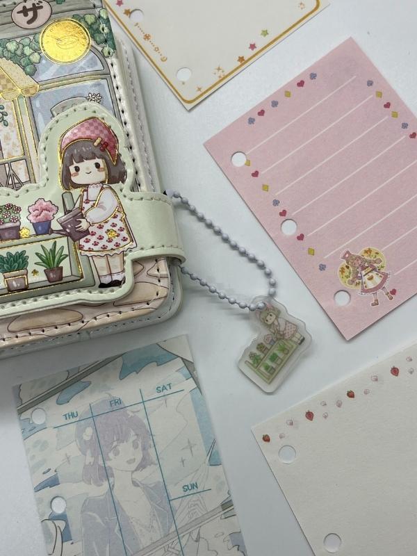 Mimosa Flower Sevimli Kız Mini Planlayıcı Spiralli Defter/80 Yaprak/Mıknatıslı Ajanda - Image 1