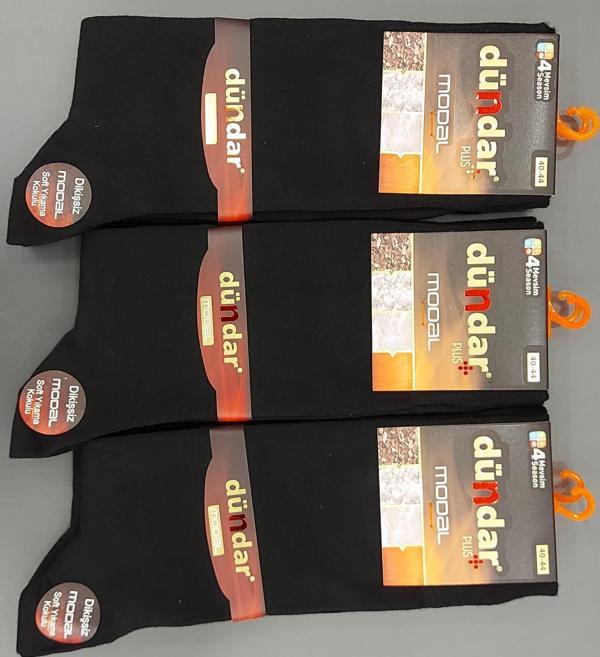 DÜNDAR PLUS 4124 ERKEK MODAL LİKRALI DİKİŞSİZ ÇORAP 6 ADET - Image 1