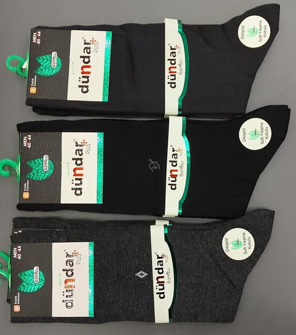 DÜNDAR PLUS 5534 ERKEK DİKİŞSİZ BAMBU LİKRALI ÇORAP 6 ADET - Image 1