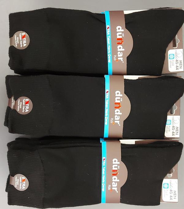 DÜNDAR PLUS 7026 ERKEK PAMUKLU TABAN ALTI HAVLU ÇORAP 12 ADET - Image 1