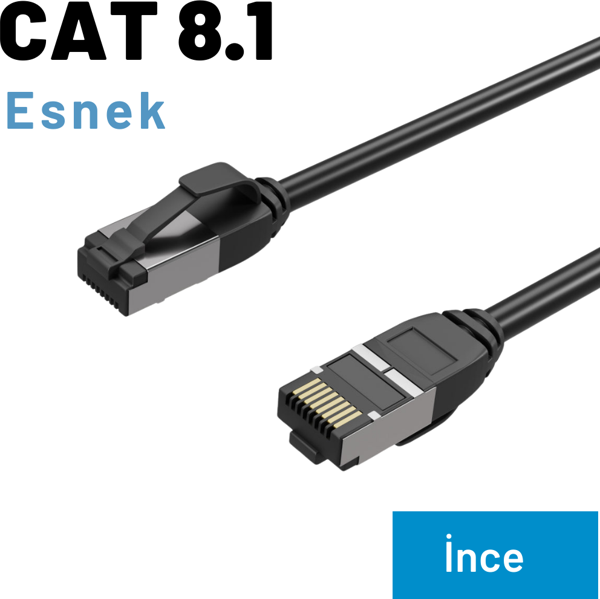 IRENIS CAT8 İNCE FTP LSNH Ethernet Patch Kablo, 10 Metre - Image 1