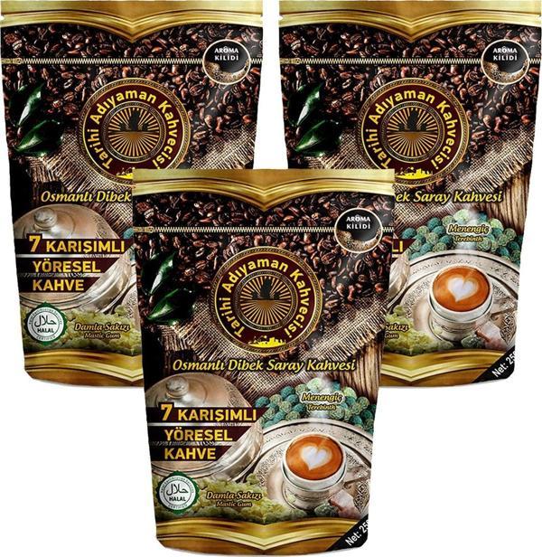 Tarihi Adıyaman Kahvecisi Osmanlı Dibek Saray Kahvesi 200 gr x 3 Adet - Image 1