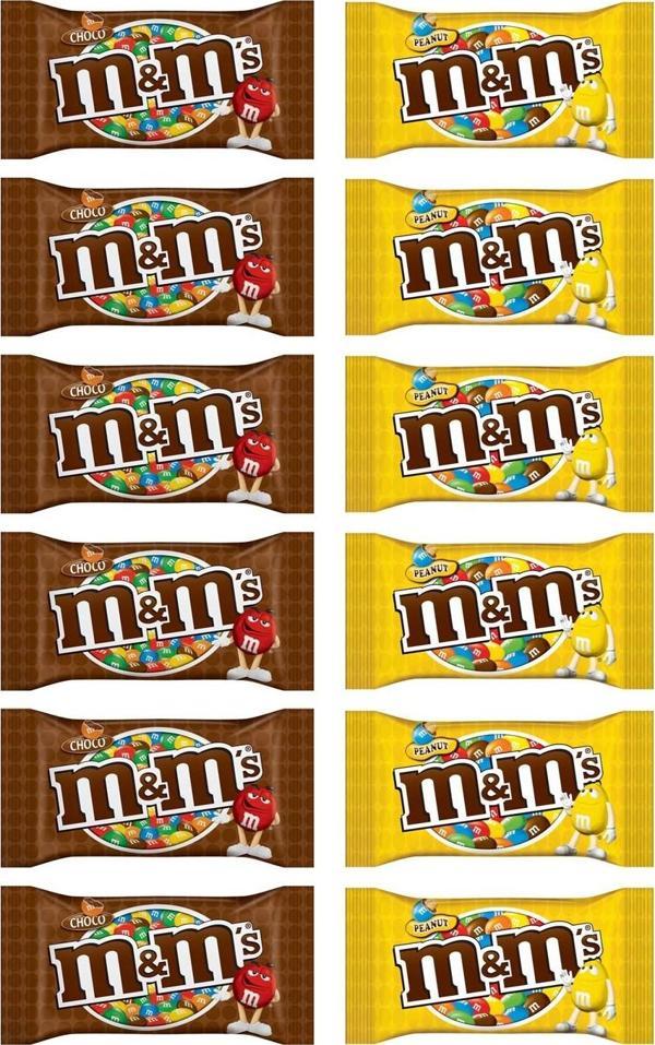 M&M's Fıstıklı ve Çikolatalı Draje 45 Gr x 12 li Karma Paket - Image 1