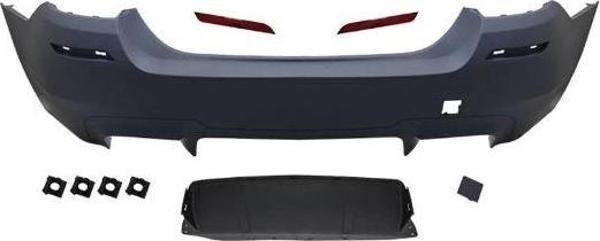 bmw 5 serı- 5 serisi- 2010-2016  arka tampon komple astarlı (çıft egz.delıklı/karlıklı/reflektörlü)  - Image 1