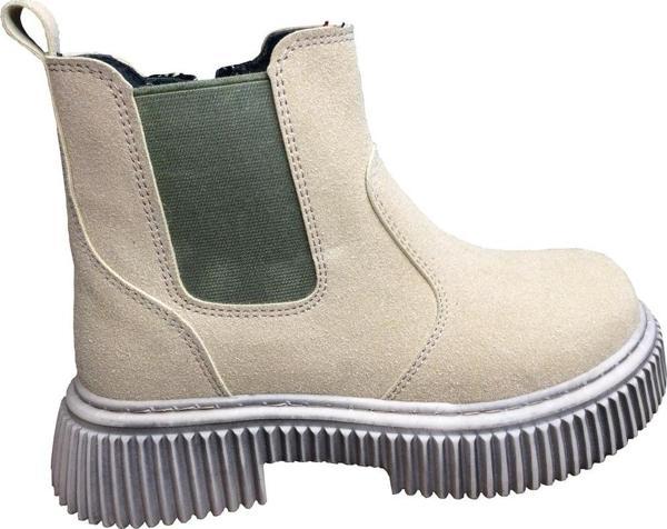 OrtopedikAL 1087 Filet Unisex Erkek Ve Kız Çocuk  Bot Bej Süet Yanı Lastikli ve Fermuarlı Anatomik - Image 1