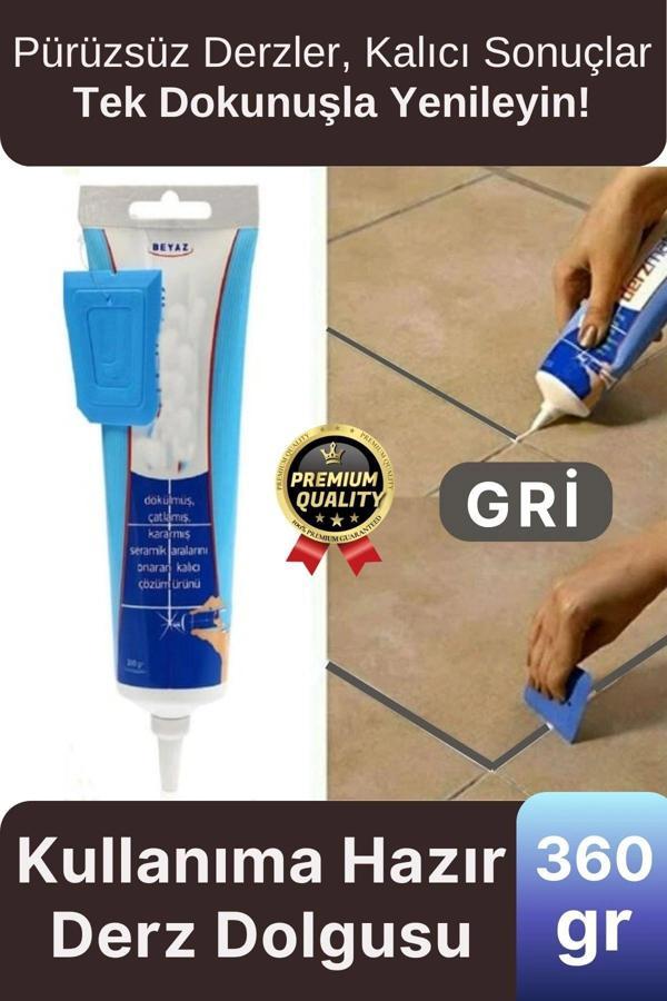 Profesyonel Kolay Kullanıma Hazır Zemin Duvar Onarma Gaga Uçlu Tüp Fayans Arası Derz Dolgu Gri - Image 1