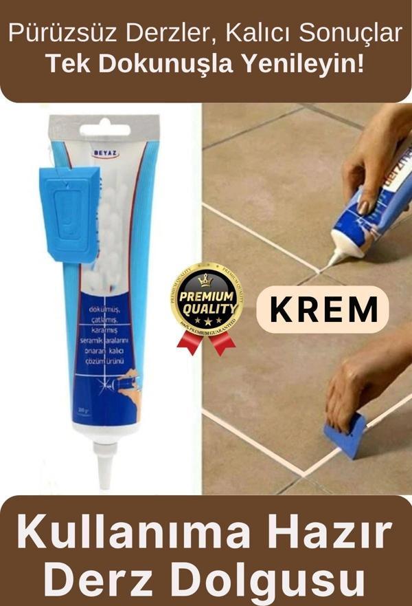 Profesyonel Kolay Uygulama Kullanıma Hazır Zemin Duvar Onarma Gaga Uçlu Fayans Arası Derz Dolgu Krem - Image 1