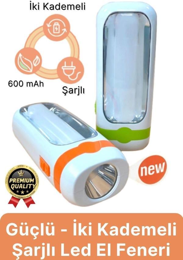 Özel Üretim Dayanıklı Güçlü Aydınlatma Taşınabilir Kamp İki Kademeli 600 mAh Şarjlı Led El Feneri - Image 1