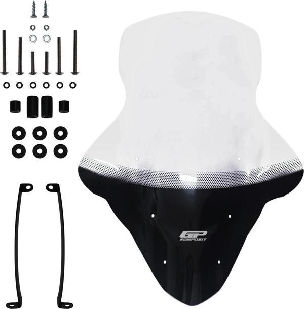 GP Kompozit Yamaha NMAX 125 / 155 2015-2020 Uyumlu Baskılı Elcikli Ön Cam Şeffaf - Image 1