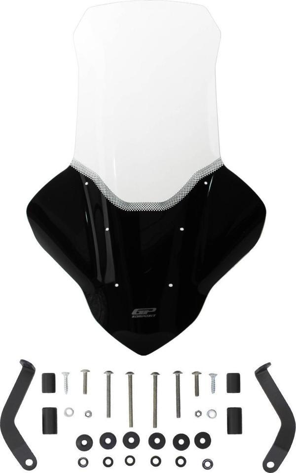 GP Kompozit Yamaha NMAX 125 / 155 2021-2023 Uyumlu Elcikli Uzun Tur Camı Şeffaf - Image 1