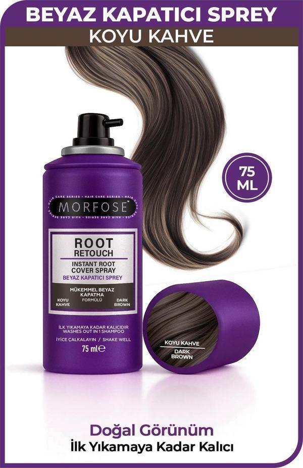 MORFOSE ROOT RETOUCH BEYAZ KAPATICI SPREY 75ML KOYU KAHVE - Image 1