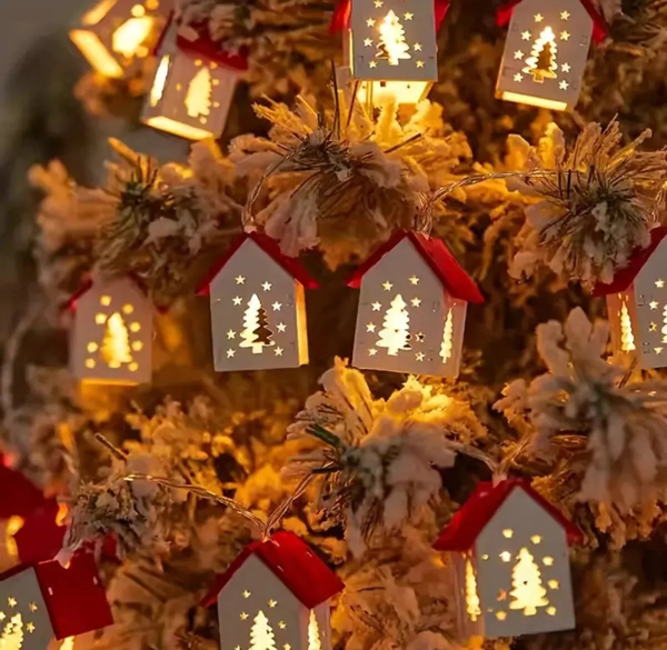 Ev  Şekilli Peri Işıkları Yeni Yıl Noel Yılbaşı Işıkları - Image 1