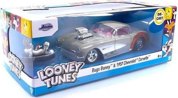Looney Tunes Bugs Bunny ve 1957 Chevrolet Corvette 1:24 Die Cast Araç ve Figür 32390 - Image 1