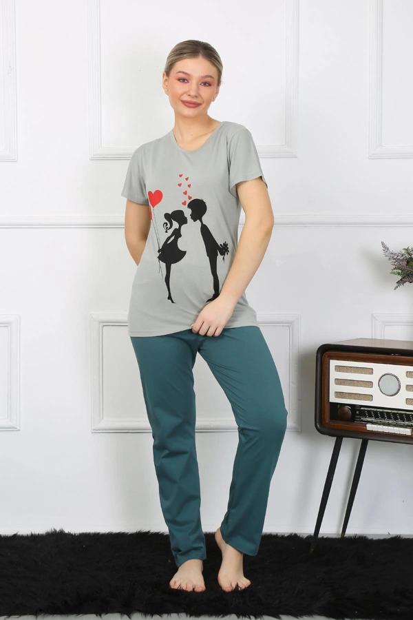 Giyim Kadın Kısa Kol Penye Pijama Takımı - Image 1