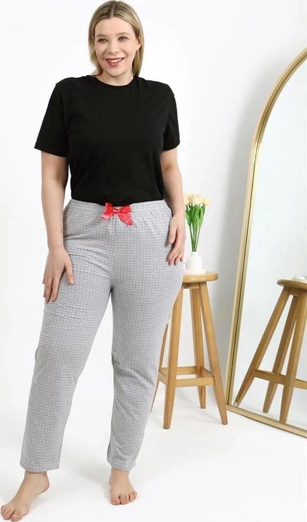 Giyim Kadın Pamuklu Büyük Beden Alt Pijama Gri - Image 1
