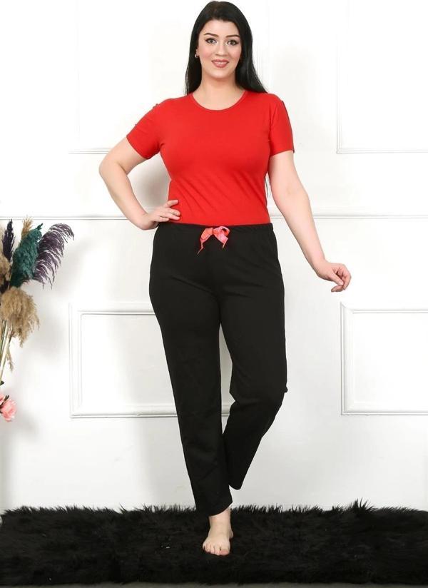 Giyim Kadın Pamuklu Büyük Beden Alt Pijama Siyah - Image 1