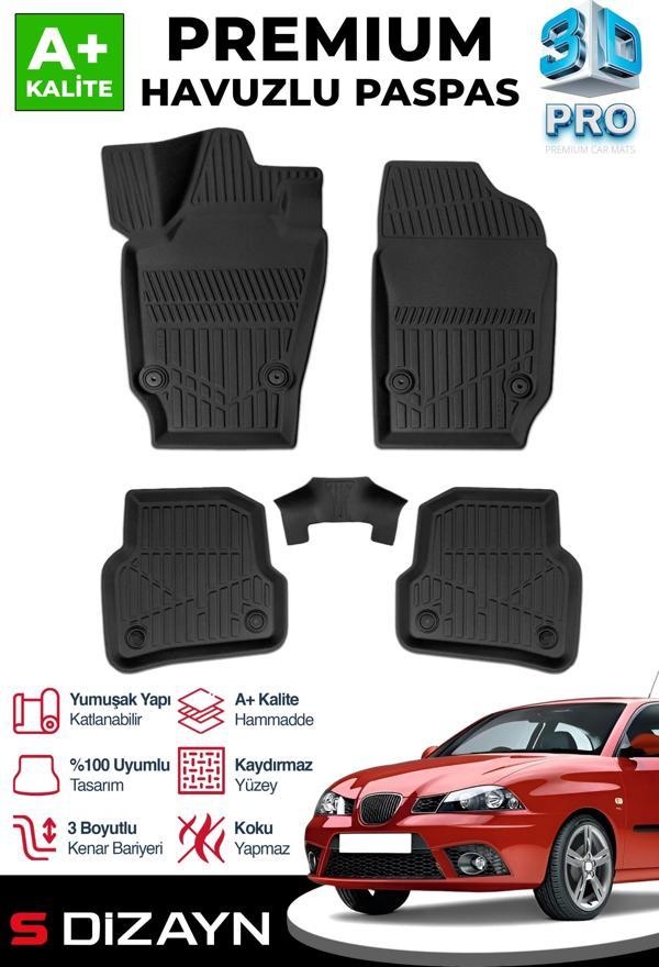 S-Dizayn Seat Ibiza 3D Pro Havuzlu Paspas 2008-2017 A+ Kalite - Image 1