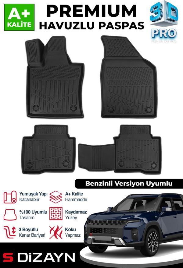 S-Dizayn Ssangyong Torres Benzinli 3D Pro Havuzlu Paspas 2023 Üzeri A+ Kalite - Image 1
