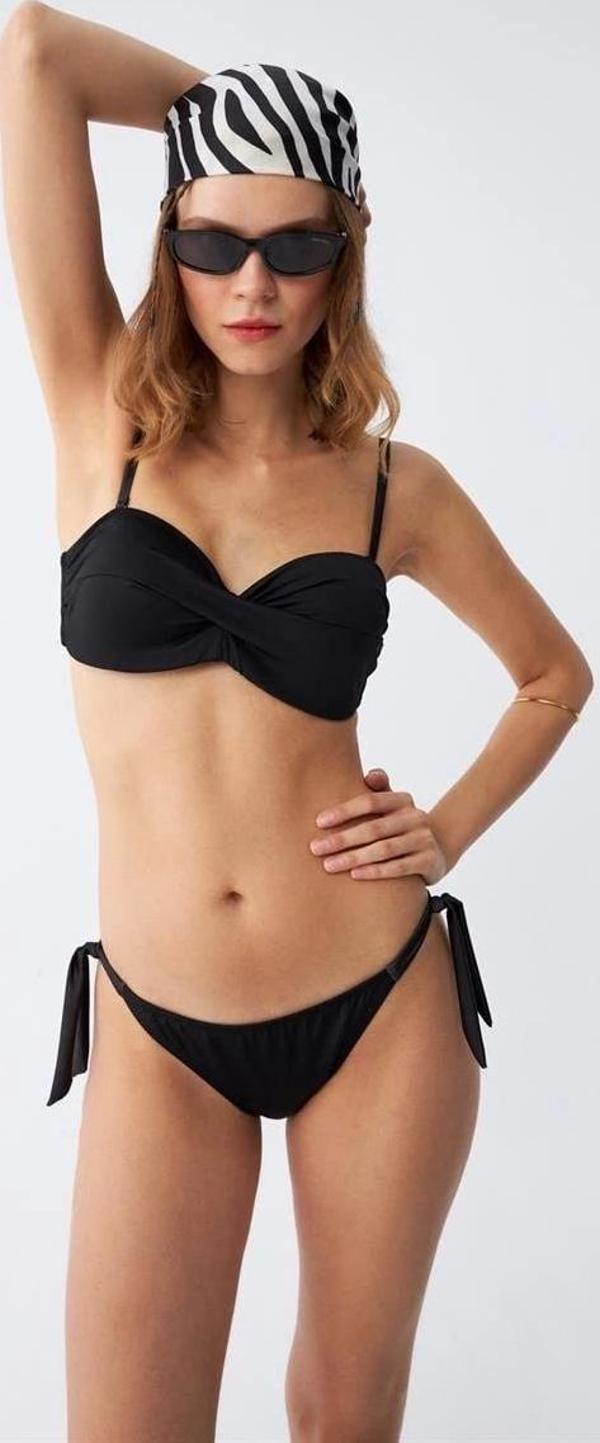 Giyim Kadın Straplez Siyah Bikini Takımı - Image 1