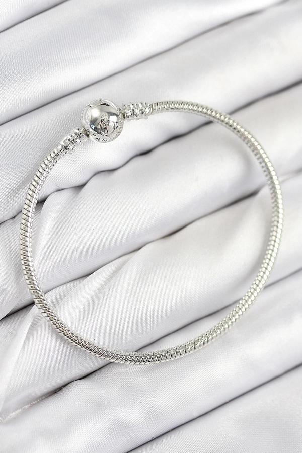 BFS Pirinç Charm Topcuk Model Gümüş Renk Kadın Bileklik - Image 1