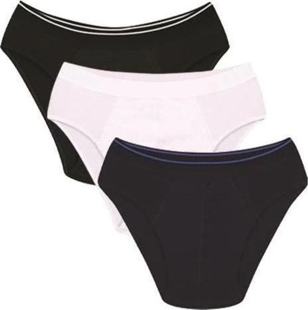 Giyim Erkek Pamuk 3lü Siyah Beyaz Laci Likralı Slip - Image 1