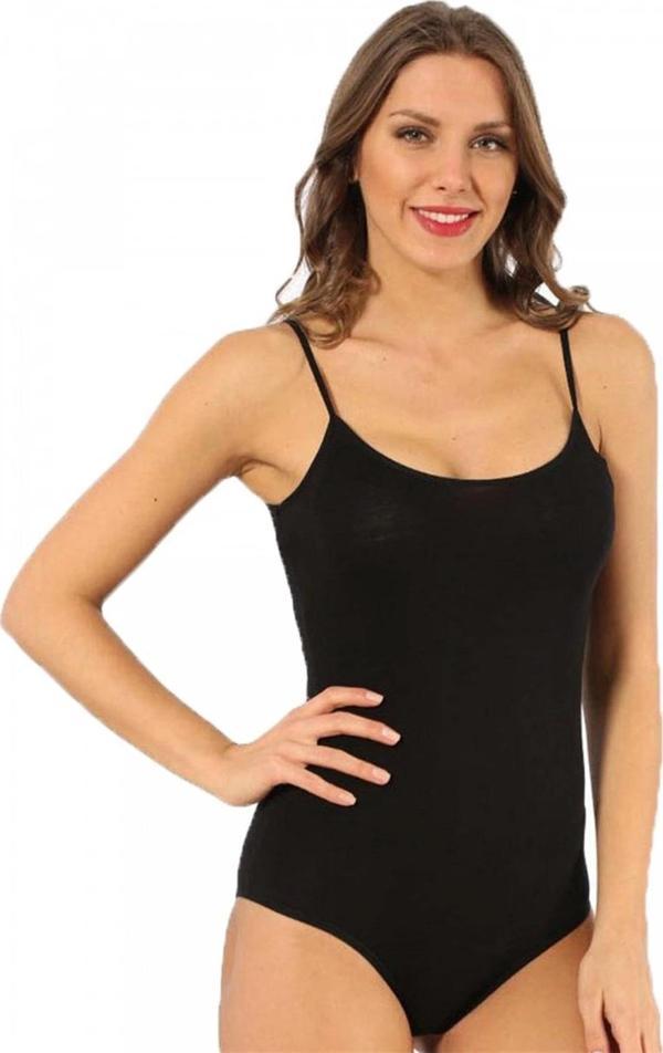 Giyim Bayan İp Askılı Çıtçıtlı Body Siyah - Image 1