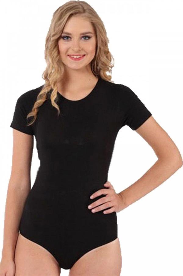 Giyim Bayan Kısa Kol Çıtçıtlı Body Siyah - Image 1