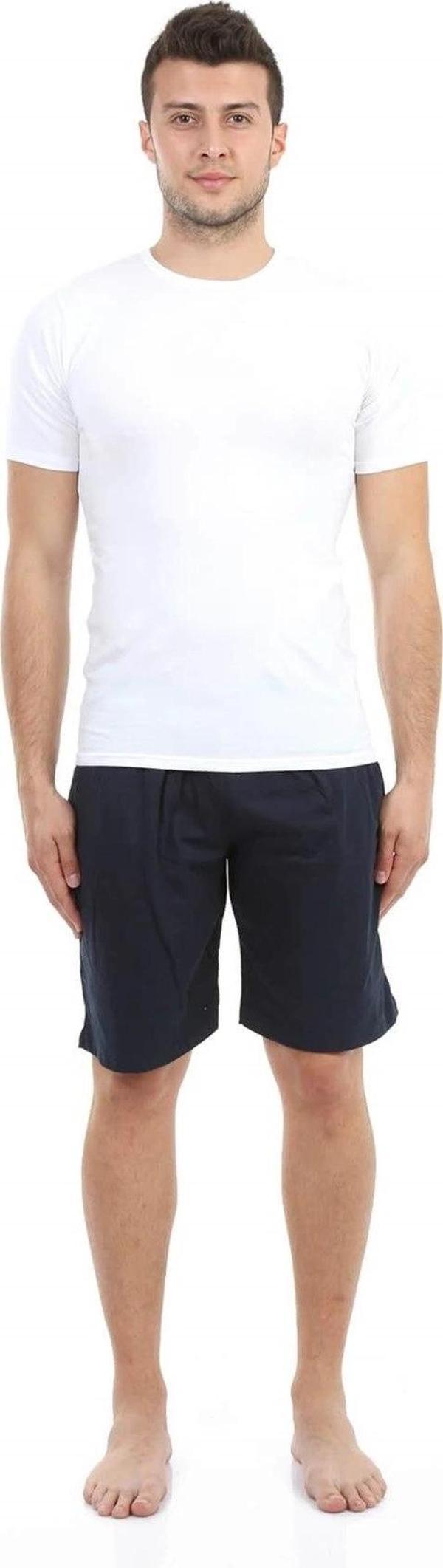 Giyim Erkek Cepli Pamuk Şort Lacivert - Image 1