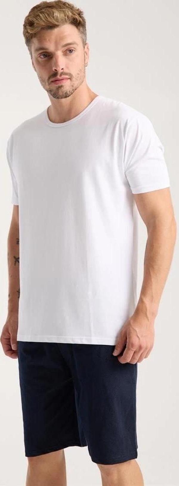 Giyim Erkek Cepli Lakost Pamuk Penye Şort Lacivert - Image 1