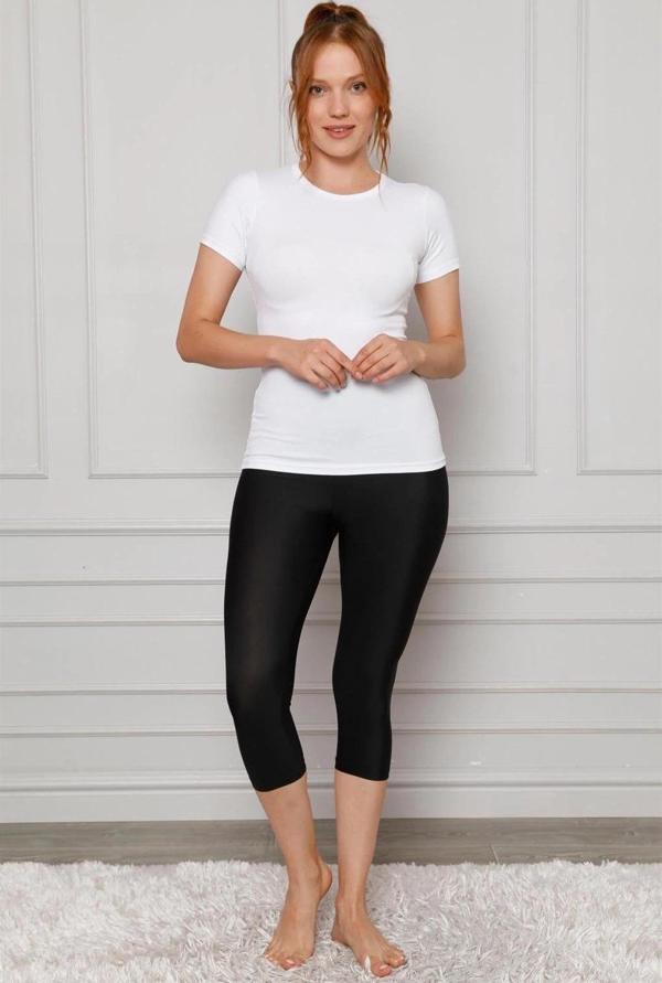 Giyim Microfiber Kapri Tayt Siyah - Image 1