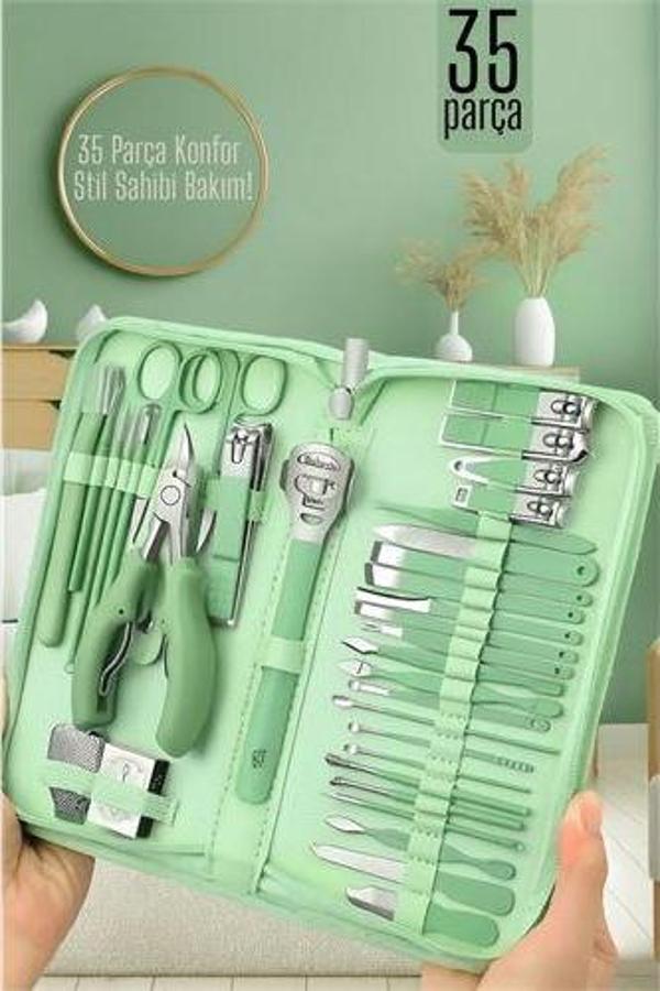 35 Parçalı Profesyonel Manikür Pedikür Seti – Bakım Çantası | Evde Profesyonel Tırnak Bakımı - Image 1