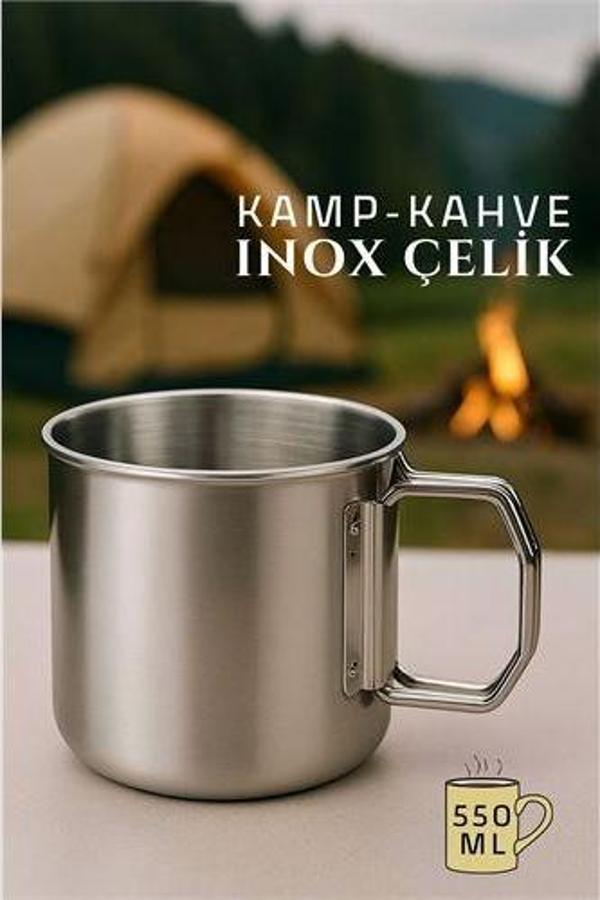 Inox Kamp Bardağı Profesyonel Inox Çelik 550 ml - Image 1
