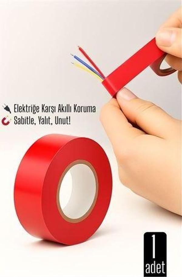 KIRMIZI Elektrik  Bandı – Yüksek Yalıtım Gücü, Kablo Sabitleme ve Elektrik Koruma İçin - Image 1