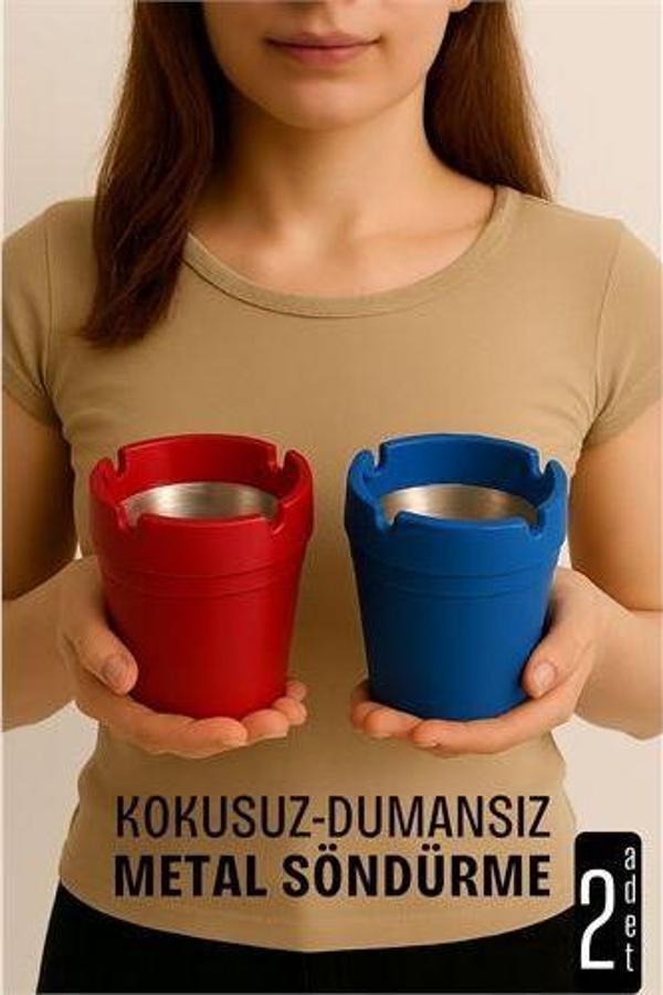Kokusuz Dumansız Küllük - 2'li Küllük Seti Kafe Küllüğü Restoran Küllüğü Masaüstü Küllük - Image 1