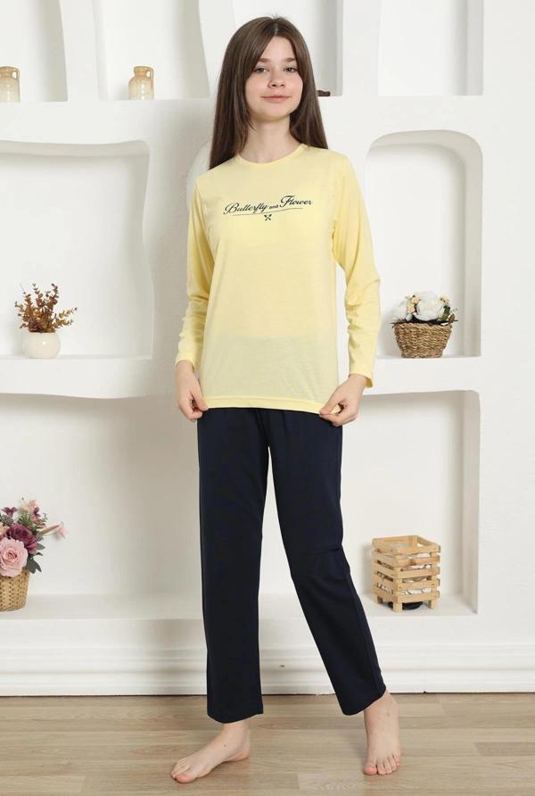 Giyim Kız Çocuk Penye Pijama Takım Sarı - Image 1